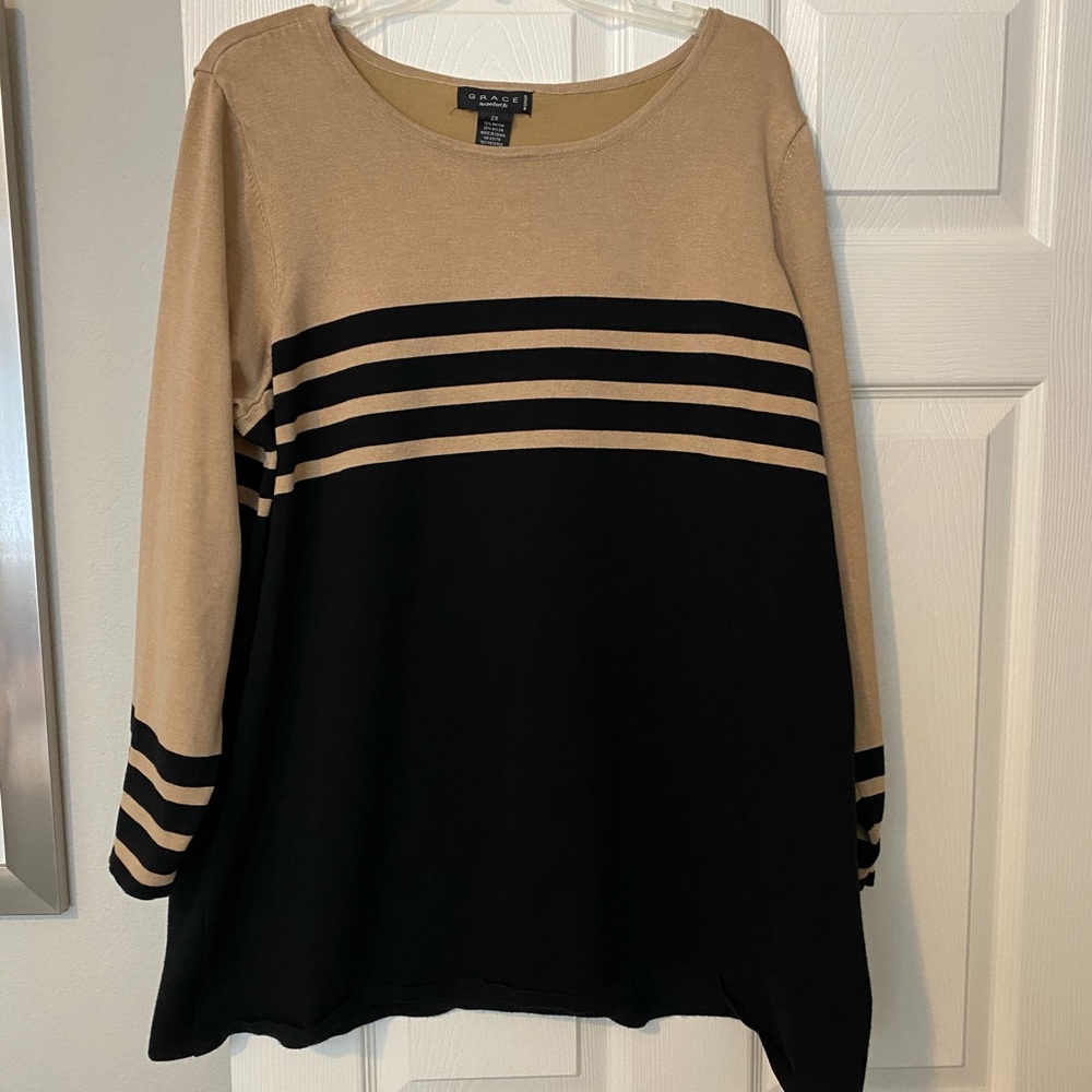 Beautiful black and camel sweater size 2X